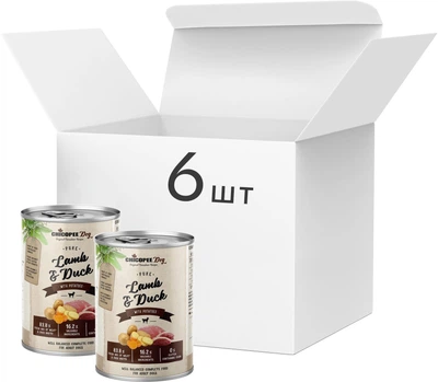 Упаковка консерв для собак Chicopee ягня з качкою 6 шт по 400 г (4015598019101)