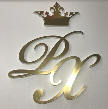Монограмма на свадьбу с инициалами и короной Manific Decor Золотые (502.82)