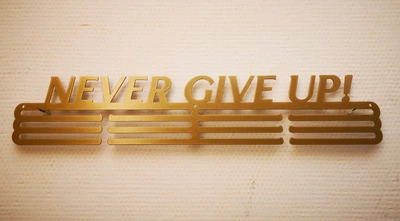 Медальница "E-Trophy" Never give up Стальная (золото)