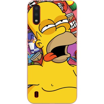 Силиконовый бампер Casemarket с изображением для Samsung A01 Galaxy A015F Симпсон