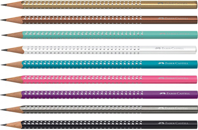 Олівець графітний GRIP SPARKLE мікс кольорів (НВ), Faber Castell