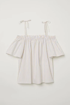 Блуза H&M 34 білий смужка 6516978