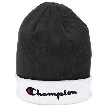 Шапка с манжетом Champion Script, черно - белая, H01000