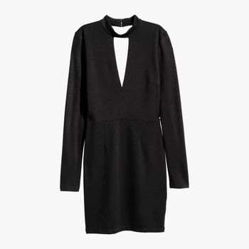 Сукня коротка літня жіноча H&M 0589836_01 32 Чорна (KAY2000001311868)