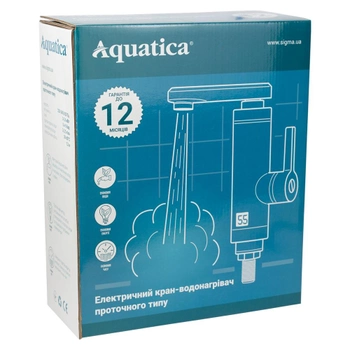 Кран-водонагреватель проточный NZ 3.0кВт 0.4-5бар для кухни гусак прямой на гайке с дисплеем AQUATICA (NZ-6B242W)
