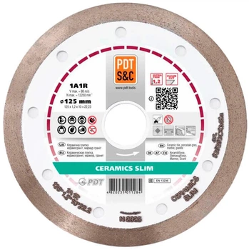 Алмазный круг по керамике PDT Ceramics Slim 1A1R 125х1,2х10х22,2 (820203CRMSu)