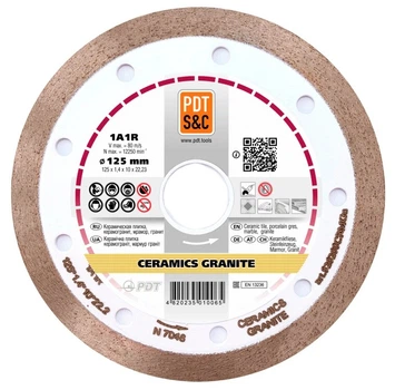 Алмазный круг по керамике PDT Ceramics Granite 1A1R 125х1,4х10х22,23(820200CRMGu)