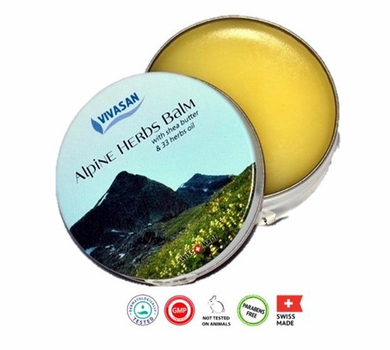 Бальзам альпийских трав Vivasan 33 травы 10 г из натуральных эфирных масел Alpine Herbs Balm