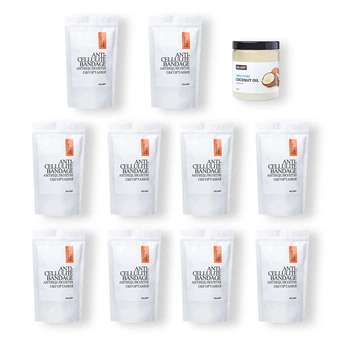 Комплекс разогревающих антицеллюлитных обертываний для тела Hillary Anti-Cellulite Pro ( 10 уп.) + Рафинированное кокосовое масло Hillary, 500 мл HI-11-810