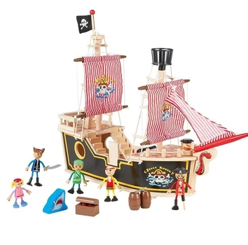 Конструктор детский из дерева Пиратский корабль Playtive
