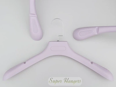 Плечики вешалки Hanger 44 см пластмассовые с ребристым плечом нежно сиреневые