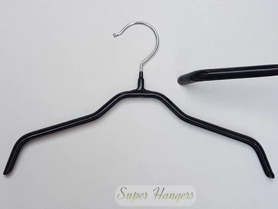 Детские плечики вешалки Hanger 30 см черные металлические в силиконовом покрытии