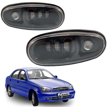 Противотуманные светодиодные фары Lider для Daewoo Lanos (Sens) с ДХО (к-т 2 шт) (4176)