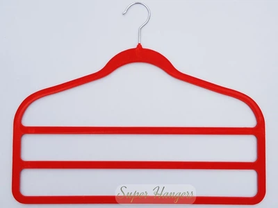 Многоярусные плечики вешалка Hanger 45 см бархатные красного цвета