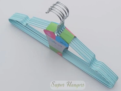 Набор плечики Hanger 40 см металлические в силиконовом покрытии 10 шт нежно бирюзовые