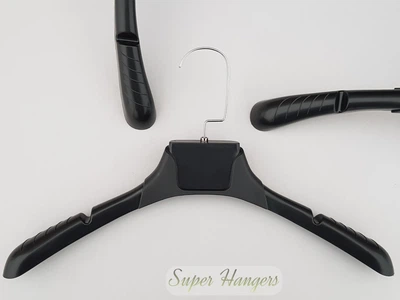 Плечики вешалки Hanger TZ8821 38 см черные пластмассовые с ребристым плечом
