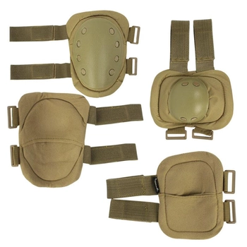 Комплект тактической защиты AOKALI F002 Sand наколенники налокотники противоударные (F_8295-30094)