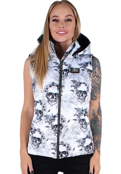 Жилетка жіноча Krutyakov BLACK WHITE SKULLS XL білий 178762