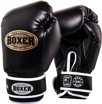 Перчатки боксерские BOXER Элит 10 унций Черные (2024-02BLK)