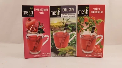 Упаковка чая в стиках Mesh stics гранатовый, c шиповником и бергамотом 48шт