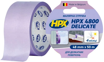 Малярна стрічка HPX 4800 Delicate для делікатних поверхонь 48 мм х 50 м Фіолетова (PW5050)