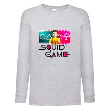 Лонгслив реглан Игра в Кальмара 0015 (Squid game) серый (SQD-0015 gry) 116 см