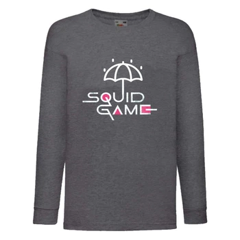 Лонгслив реглан Игра в Кальмара 0022 (Squid game) темносерый (SQD-0022 drgry) 116 см