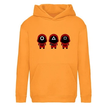 Худи детская Игра в Кальмара 003 (Squid game) оранжевая (SQD-003 orn) 140 см
