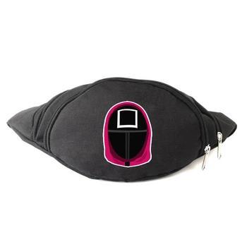 Сумка Бананка Игра в Кальмара 002 на пояс Cappuccino (sqd 002-black) черный