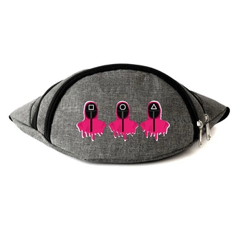 Сумка Бананка Игра в Кальмара 004 на пояс Cappuccino (sqd 004-gry) серый