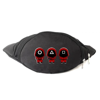 Сумка Бананка Игра в Кальмара 001 на пояс Cappuccino (sqd 001-black) черный