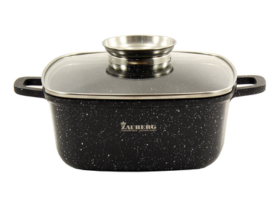 Каструля алюмінієва Zauberg з мармуровим покриттям і кришкою 2.7 л (1220 BL)