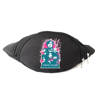 Сумка Бананка Игра в Кальмара 008 на пояс Cappuccino (sqd 008-black) черный