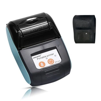 Мобильный термопринтер чеков для смартфона bluetooth Goojprt PT-120, pos принтер + чехол, голубой (eg-100621)