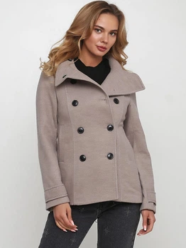 Пальто зимнее короткое женское H&M 0390162_бежевое_05 38 Темно-бежевое (KAY2000000831657)