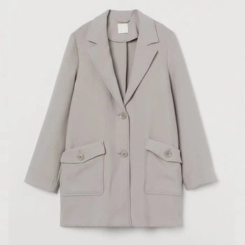 Пальто осеннее женское H&M 861660 L Бежевое (KAY2000001115107)