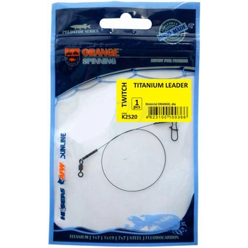 Поводок Ukrspin Orange Spinning титан с вертлюгом 30см 18кг40lb/0.4мм (1013-1590.02.72)