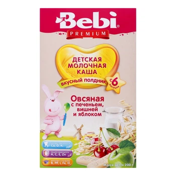 Каша Bebi Premium вівсяна Печиво з вишнею та яблуком (bc-345123)