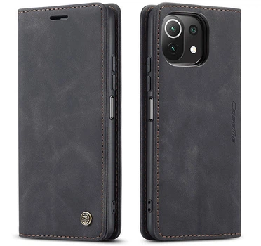 Чохол книжка з магнітом CaseMe для Xiaomi 11 Lite 5G NE Black (24813-2B)