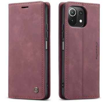 Чехол книжка с магнитом CaseMe для Xiaomi Mi 11 Lite Wine (24811-42)