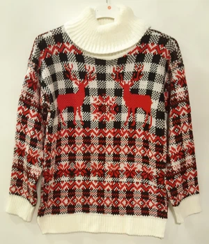 Кофта для дівчинки Kids Moda Олені молочний з червоним 122