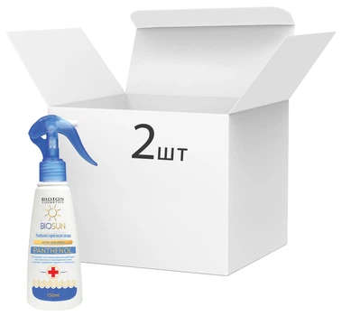 Упаковка спрею після засмаги Bioton Cosmetics Пантенол 150 мл х 2 шт. (4820026152486)