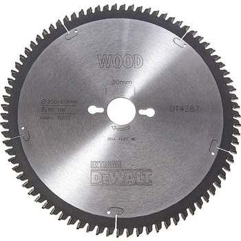 Диск пильный DeWalt по дереву 250 мм 80 (DT4287)