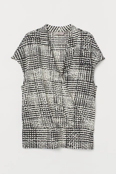 Блуза H&M S чорно білий візерунок 30047719701