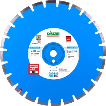 Алмазный диск отрезной по бетону Distar 1A1RSS/C1-W 404x3.5/2.5x12x25.4-11.5-24 Classic H12 Сегментный (12185004121)