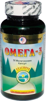 Жирные кислоты Healthyway Production Омега-3 50 капсул (616659001512)