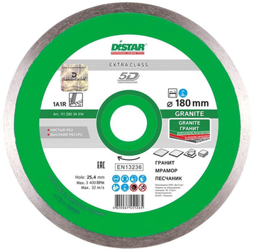 Круг алмазный отрезной Distar Granite 1A1R 180 x 25.4 Сплошной (11120034014)