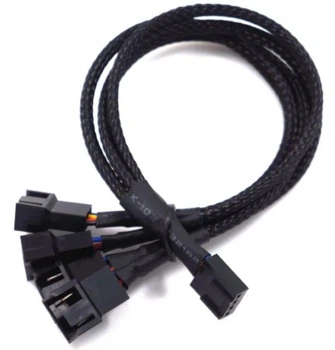Переходник раздвоитель 1 на 4 кулера 26 см 4 pin fan cooler hub кабель (607356396) Черный