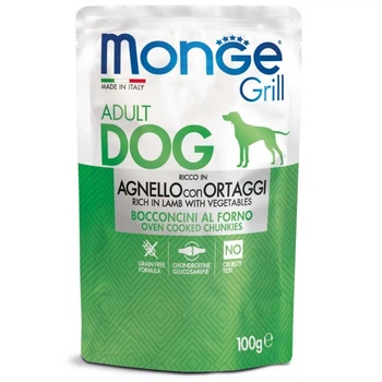 MONGE DOG GRILL паучи с ягненком и овощами 100 г (70013161)