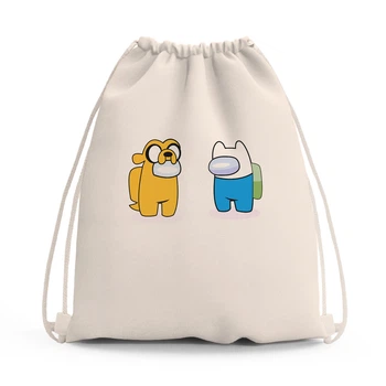 Сумка для обуви Амонг Ас Время приключений Фин и Джейк (Among Us Adventure Time Finn & Jake) (10428-2414-1) Бежевая